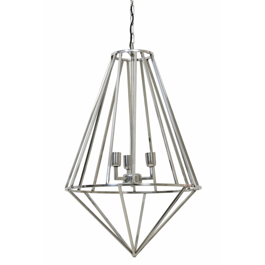 Lampa wisząca geometryczna srebrna 90 cm Light Living