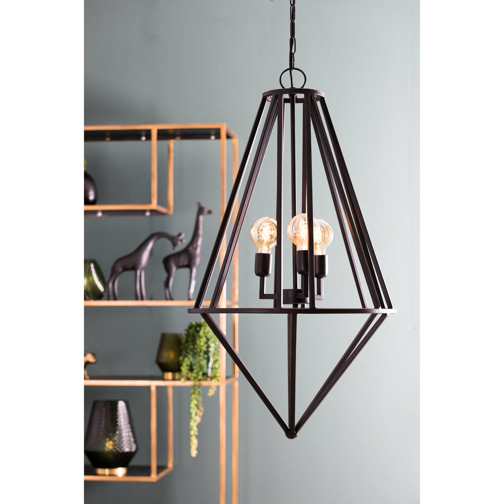 Lampa wisząca geometryczna srebrna 90 cm Light Living