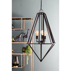 Lampa wisząca geometryczna srebrna 90 cm Light Living
