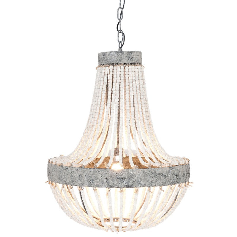 Żyrandol do salonu z koralikami szary Clayre Eef