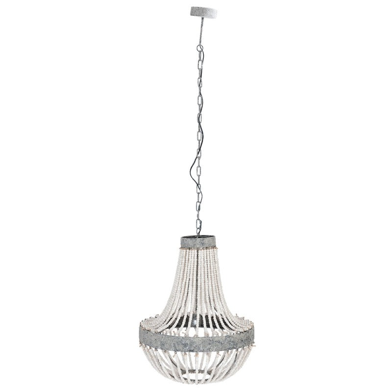 Żyrandol do salonu z koralikami szary Clayre Eef