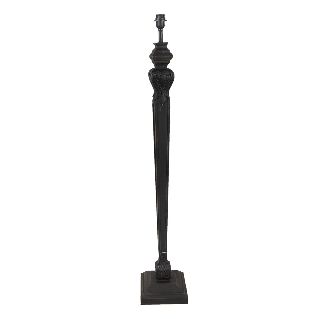 Lampa podłogowa prowansalska czarna drewniana CLayre Eef