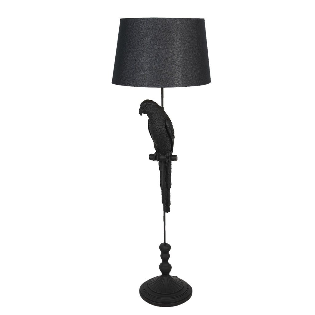 Lampa podłogowa czarna papuga art deco Clayre Eef