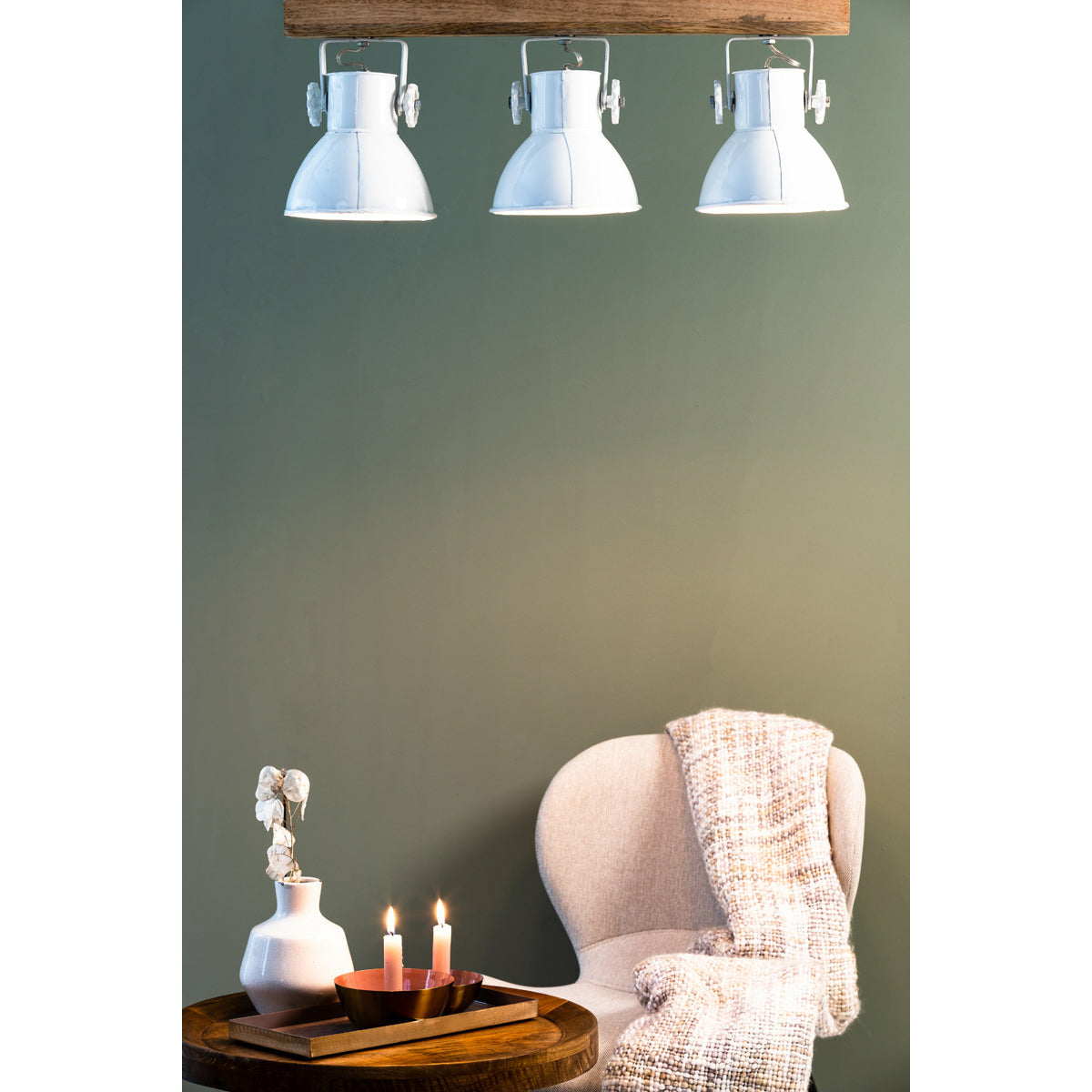 Lampa potrójna sufitowa industrialna biała Light Living