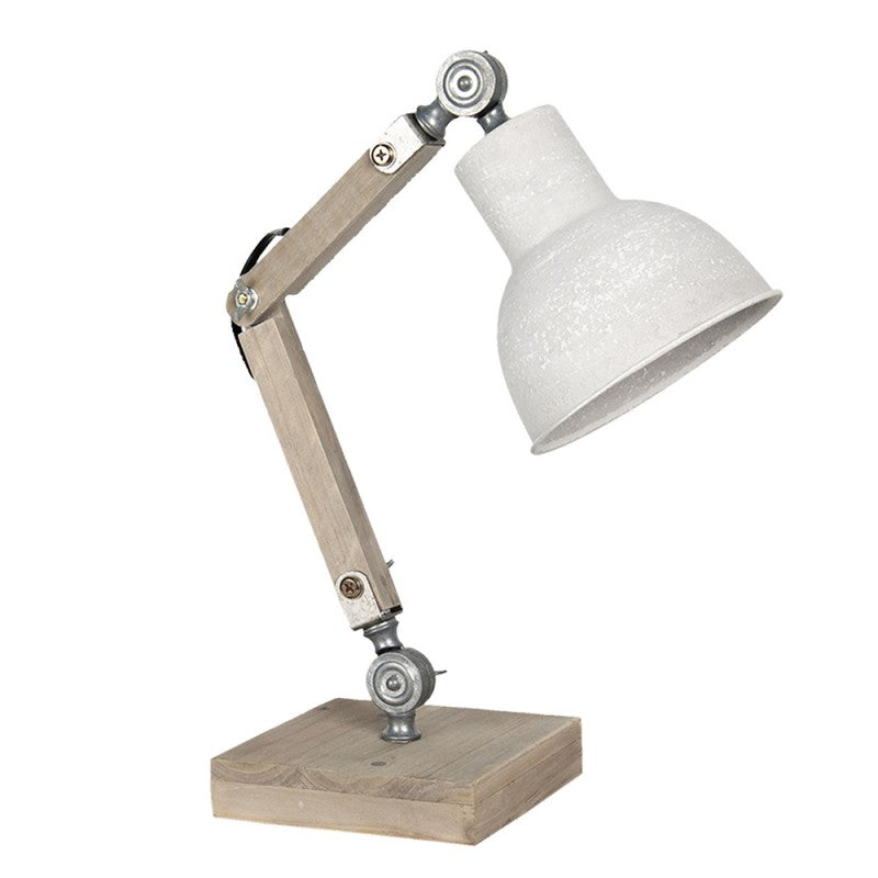 Lampa stołowa, biurkowa industrialna biała Clayre Eef