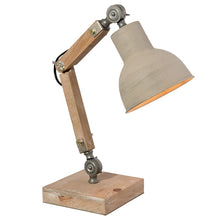 Załaduj obraz do przeglądarki galerii, Lampa stołowa, biurkowa industrialna drewniana brąz Clayre Eef
