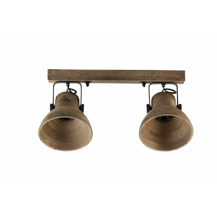Lampa podwójna sufitowa industrialna  drewniana Light Living