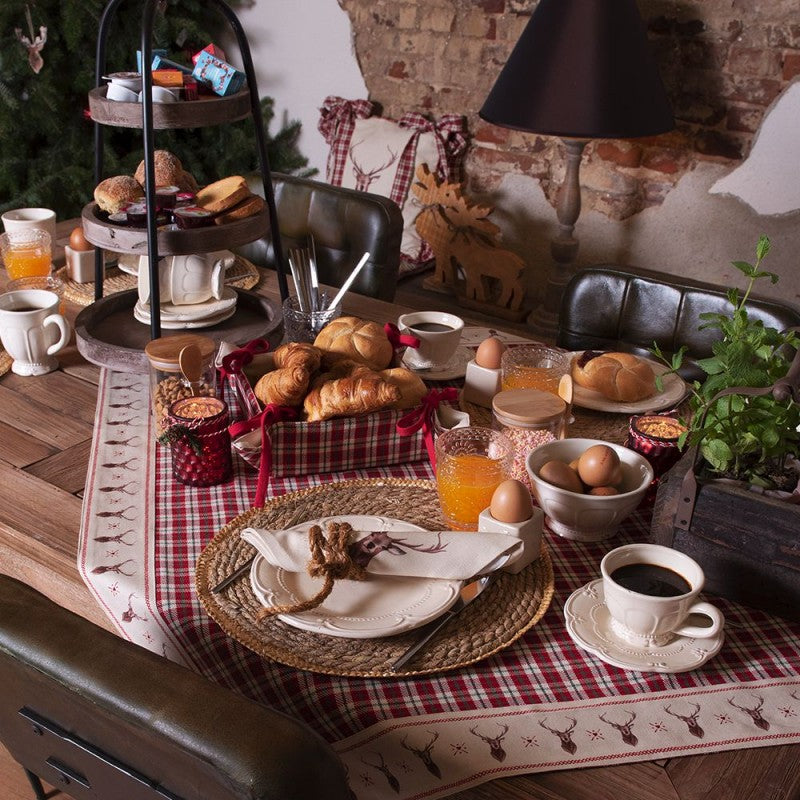 Lampa drewniana brązowa wysoka 59 cm Clayre Eef