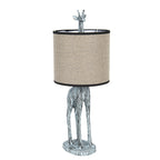 Lampa stołowa żyrafa z abażurem lnianym Clayre Eef