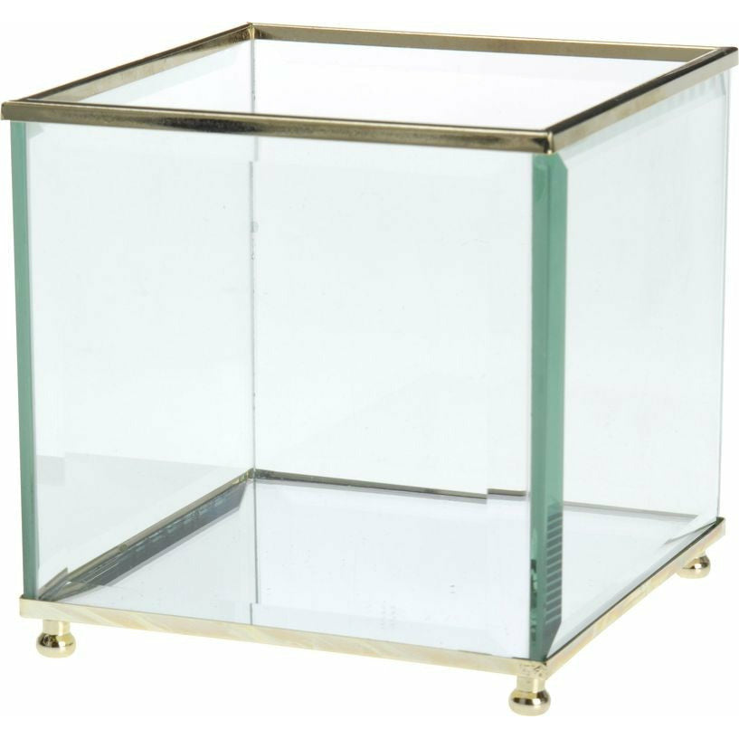 Lampion szklany stołowy złoty