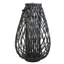 Załaduj obraz do przeglądarki galerii, Duży lampion pleciony Chic Antique czarny 70 cm
