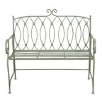 Ławka ogrodowa metalowa zielona retro Clayre Eef