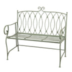 Ławka ogrodowa metalowa zielona retro Clayre Eef