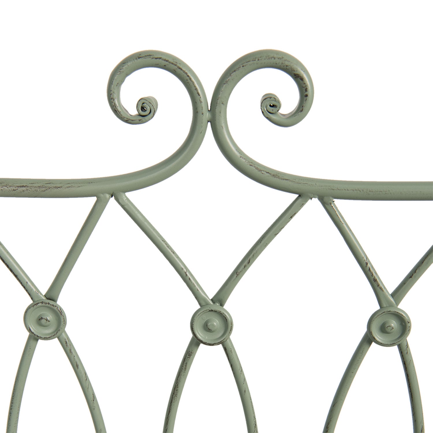 Ławka ogrodowa metalowa zielona retro Clayre Eef