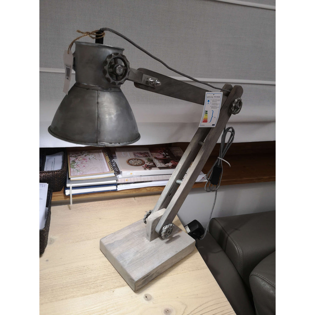 Lampa industrialna drewniana szara gabinet Light Living