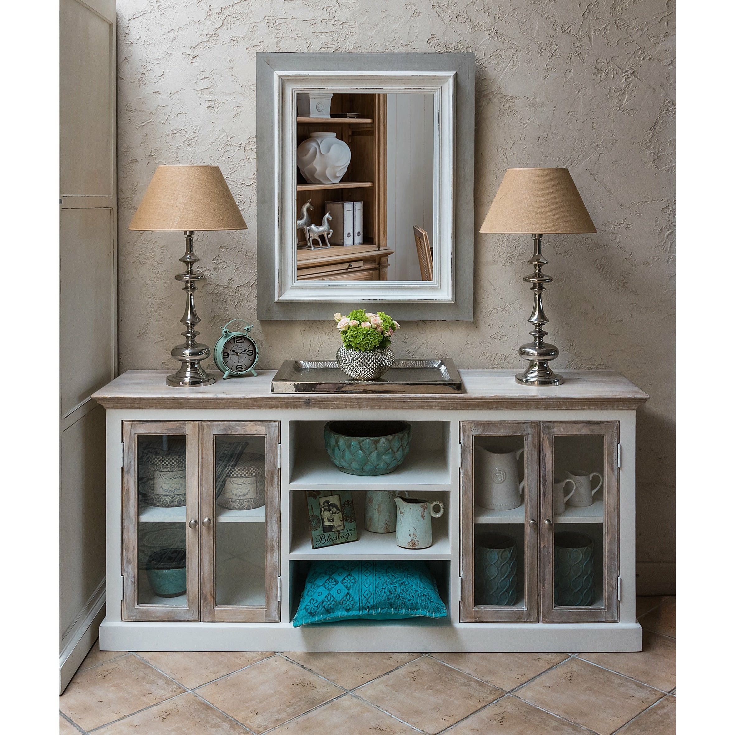 Lustro ścienne prostokątne Grigio B szare 100 cm Belldeco