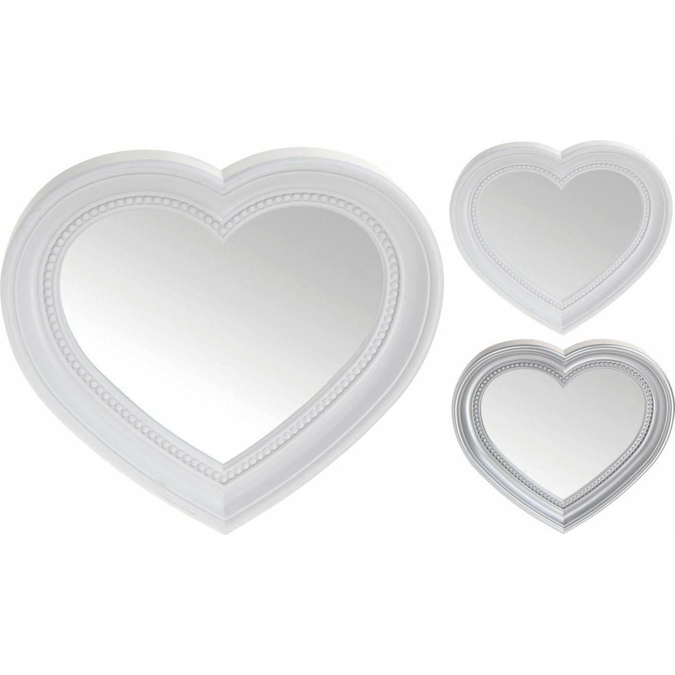 Lustro serce Srebrne dekoracyjne