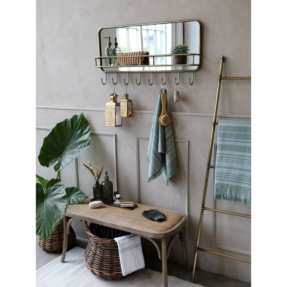 Lustro z półką do łazienki mosiądz antyczny Chic Antique