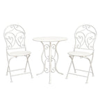 Meble ogrodowe metalowe retro białe Clayre Eef