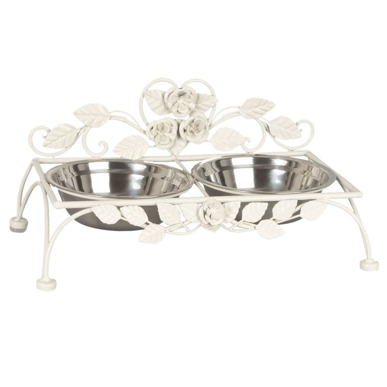 Miska dla psa retro metalowa kremowa retro Clayre Eef