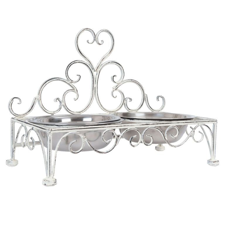 Miski dla psa metalowe białe retro Clayre Eef