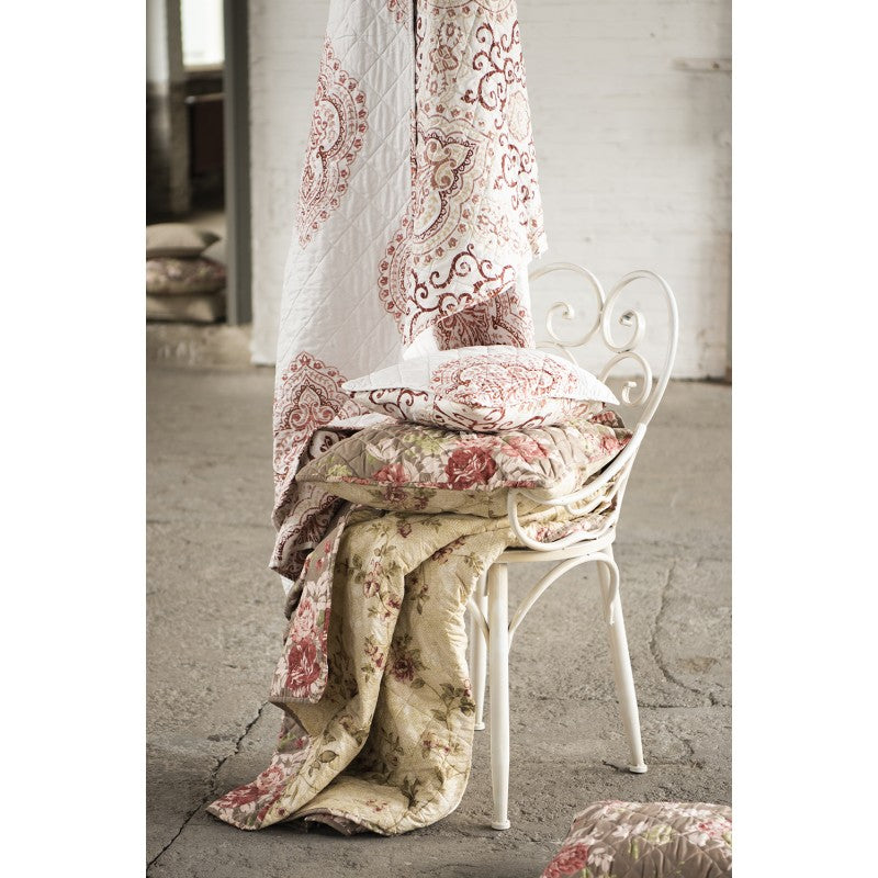 Narzuta na łóżko biała etno 240 x 260 cm Clayre Eef