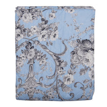 Załaduj obraz do przeglądarki galerii, Narzuta na łóżko kwiaty niebieska vintage 240 x 260 cm Clayre Eef
