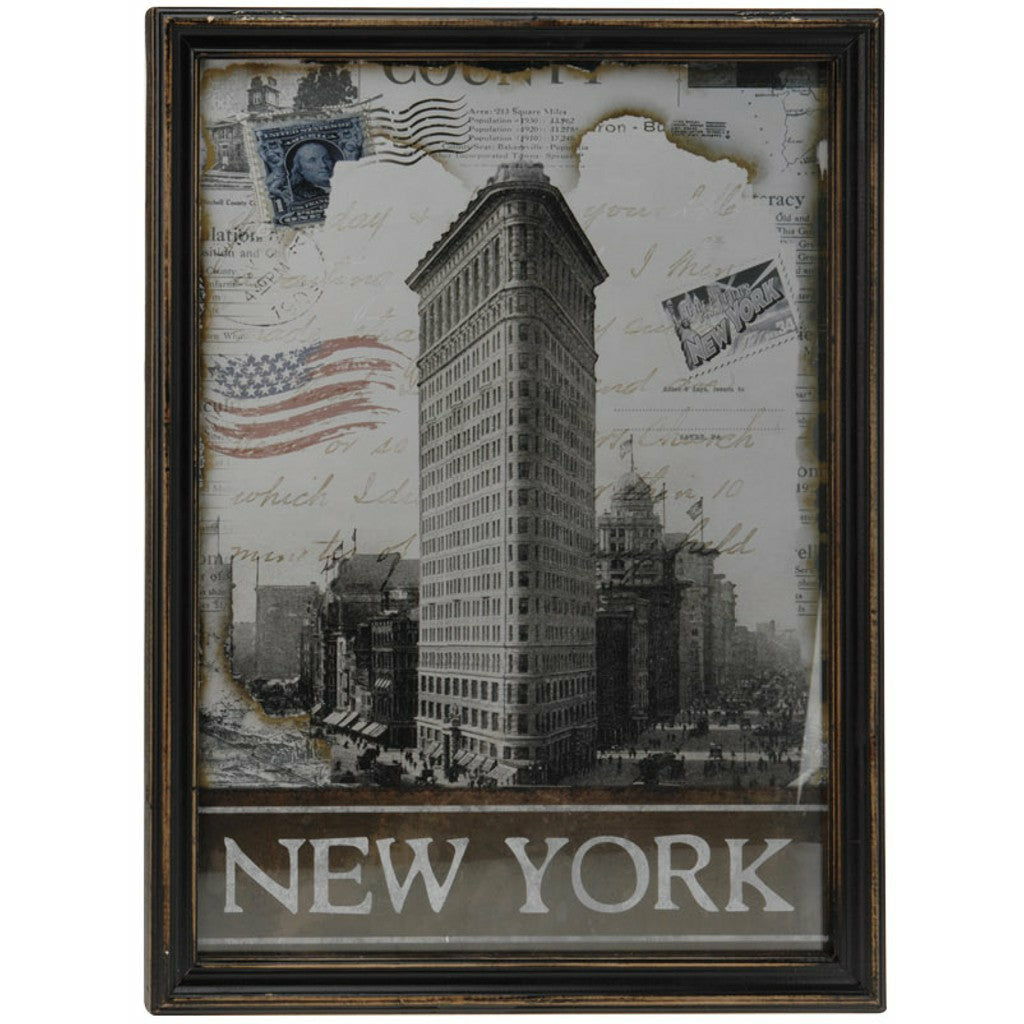 Obraz retro New York w ozdobnej ramie