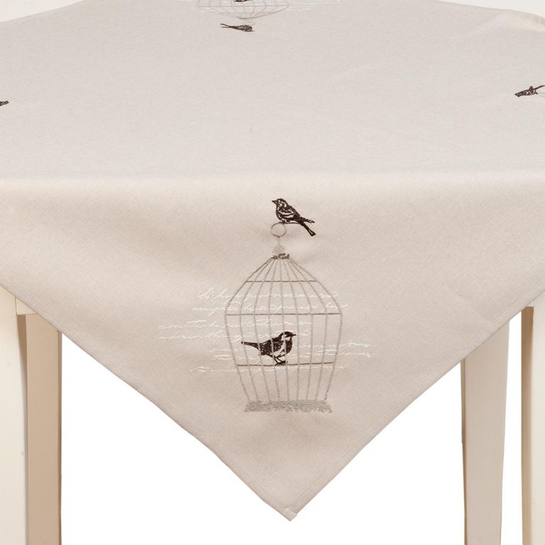 Obrus ptaki beżowy 85 x 85 cm Clayre Eef