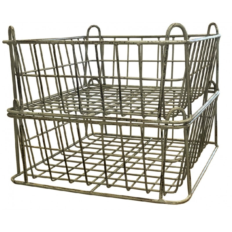 Metalowe kosze Chic Antique 2 szt. nakładane