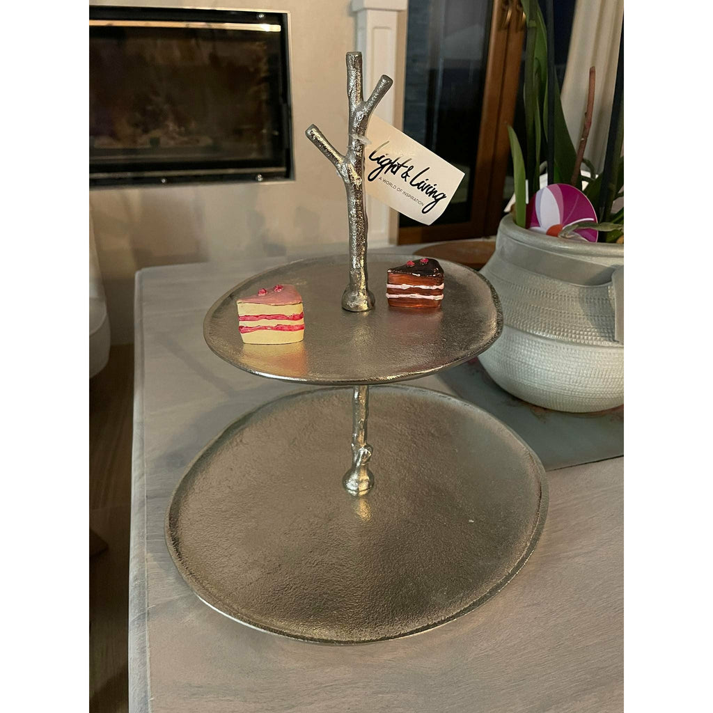 Patera piętrowa srebrna nikiel Light Living