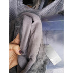 Pled futrzany szary włosie długie