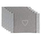 Podkładki bawełniane szare serce kpl. 6 szt. Clayre Eef