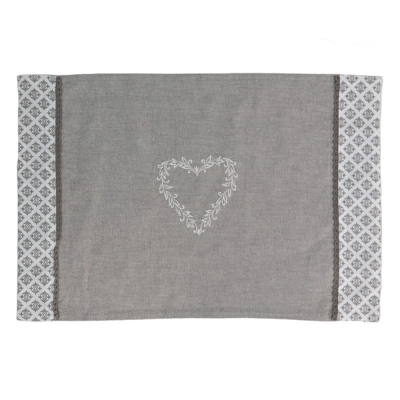 Podkładki bawełniane szare serce kpl. 6 szt. Clayre Eef