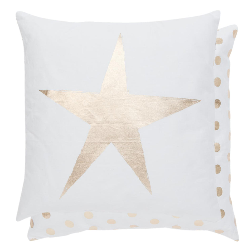 Poduszka biała z gwiazdą złotą Clayre Eef