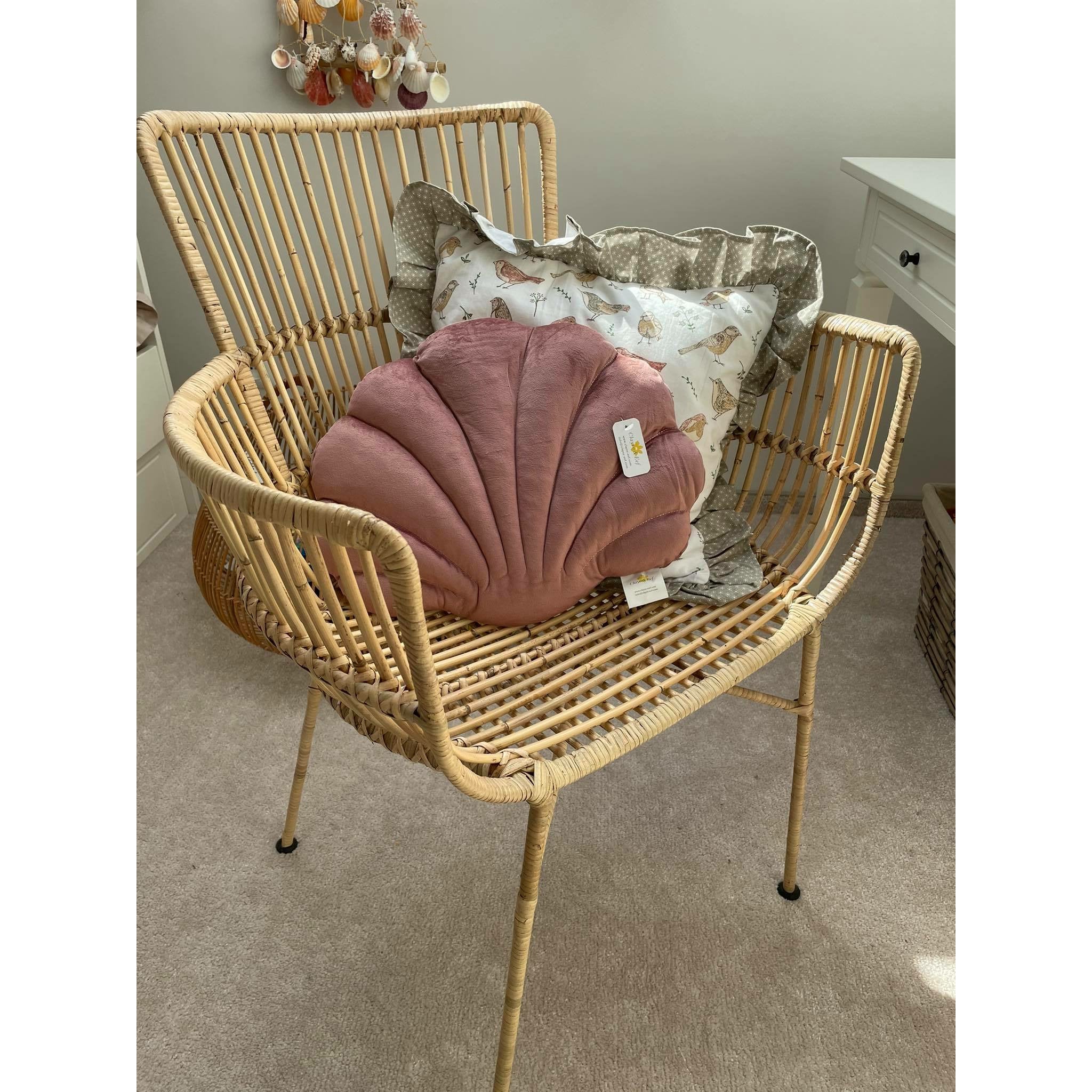 Poduszka muszla brudny róż velvet Clayre Eef