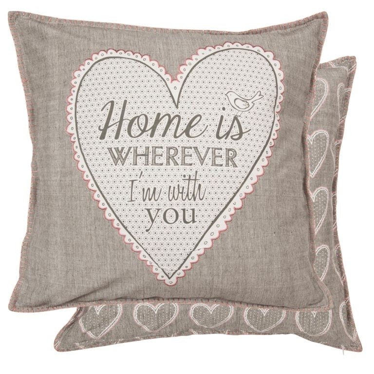 Poduszka szara serce Home 50 x 50 Clayre Eef