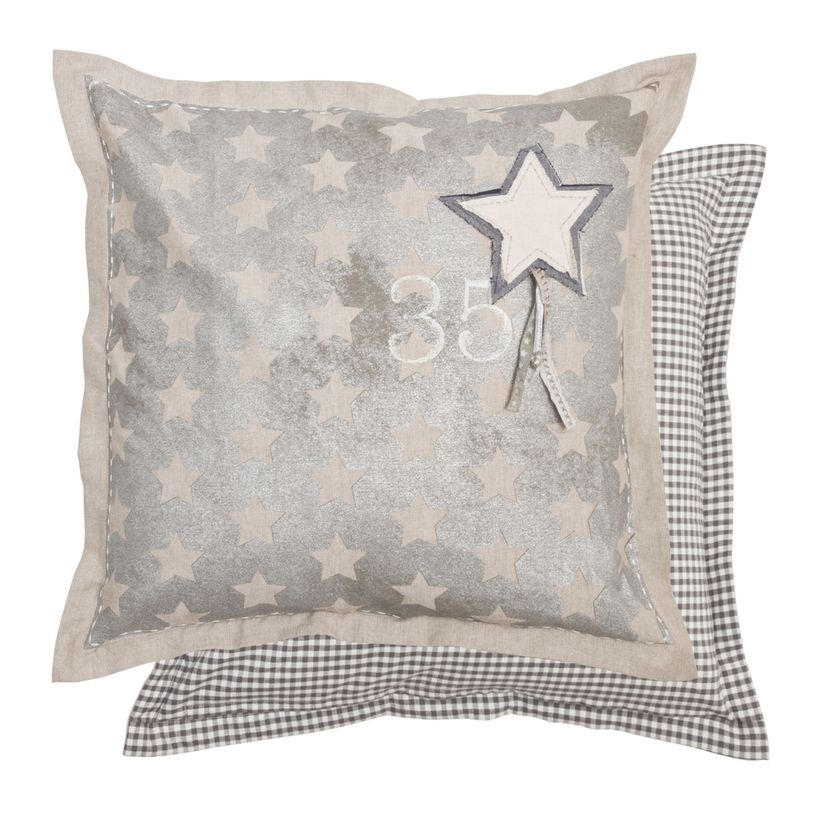 Poduszka dekoracyjna wzór gwiazdy granatowa Clayre Eef