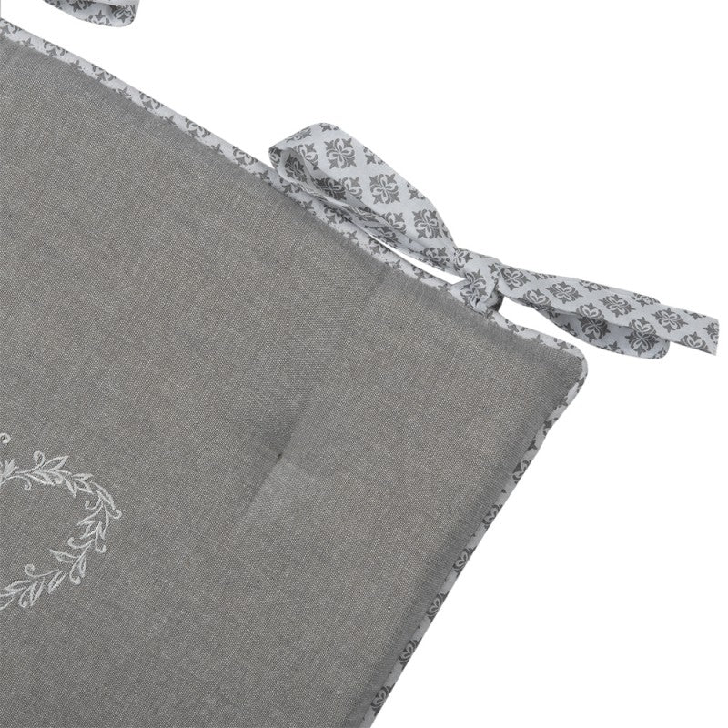 Poduszka na krzesło serce szara retro Clayre Eef