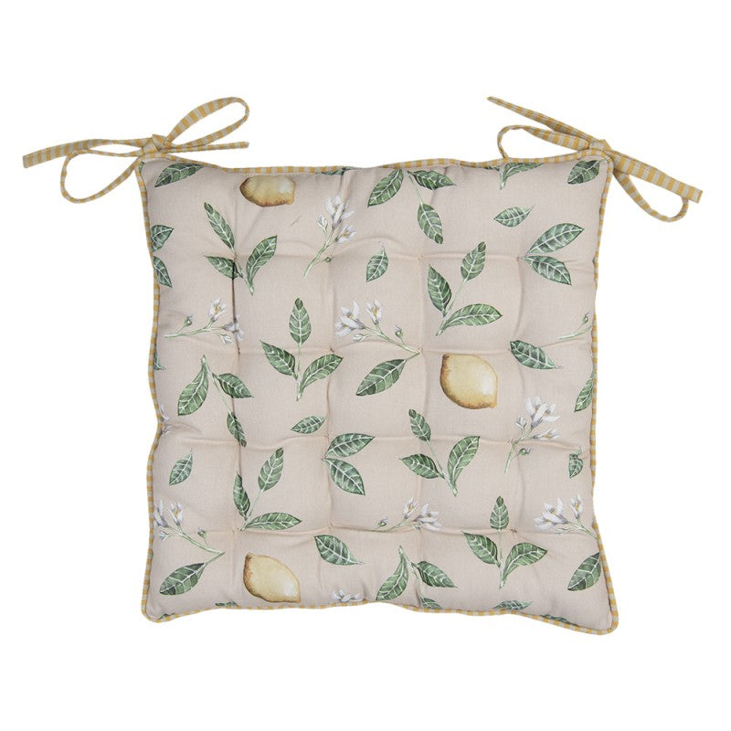 Poduszka na krzesło 40x40 cm żółta cytryny Clayre Eef