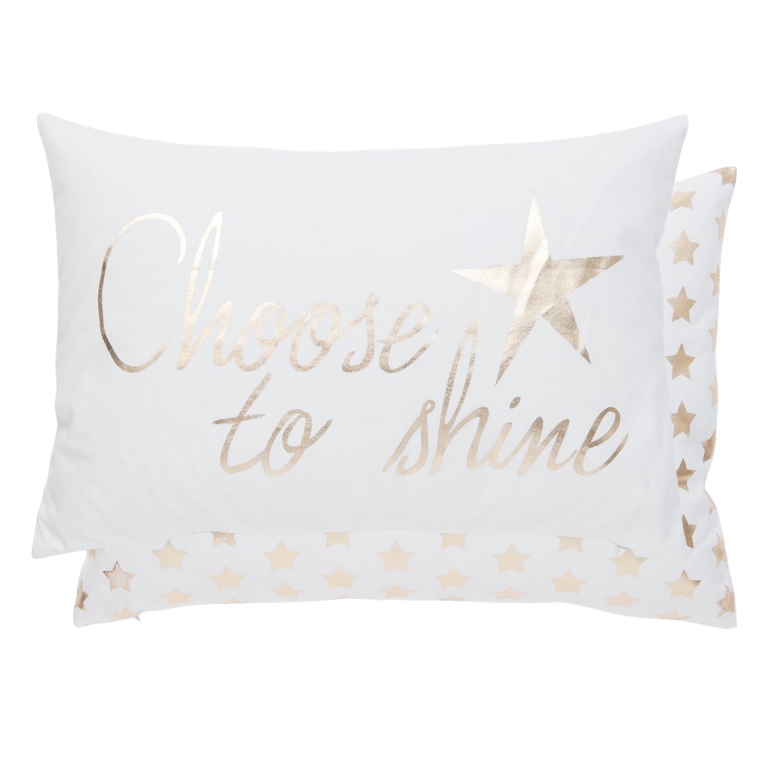 Poduszka biała w złote napisy 35 x 50 cm Clayre Eef