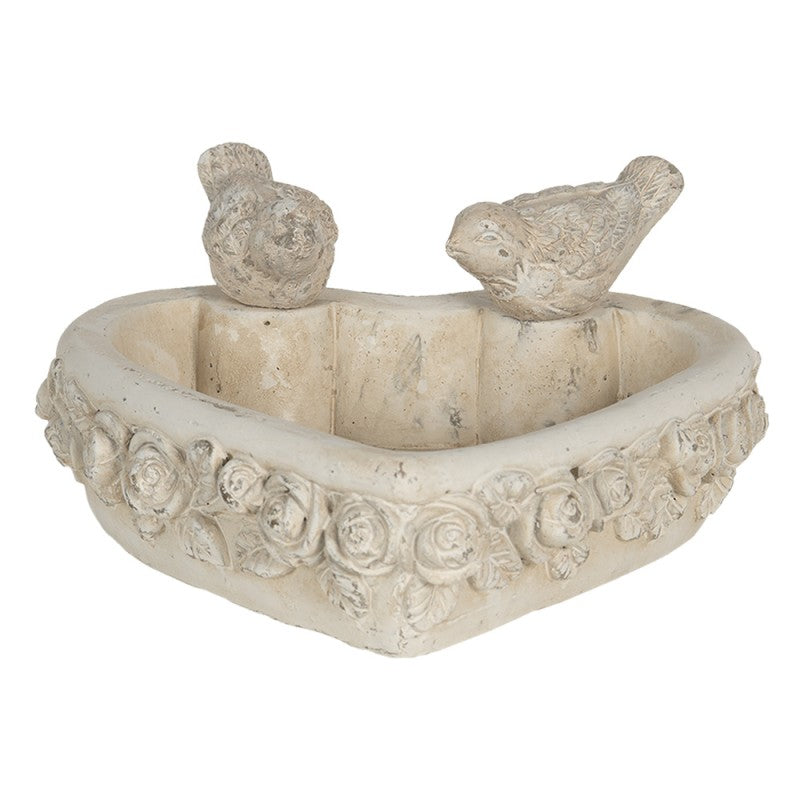 Poidło dla ptaków serce kamienne Clayre Eef