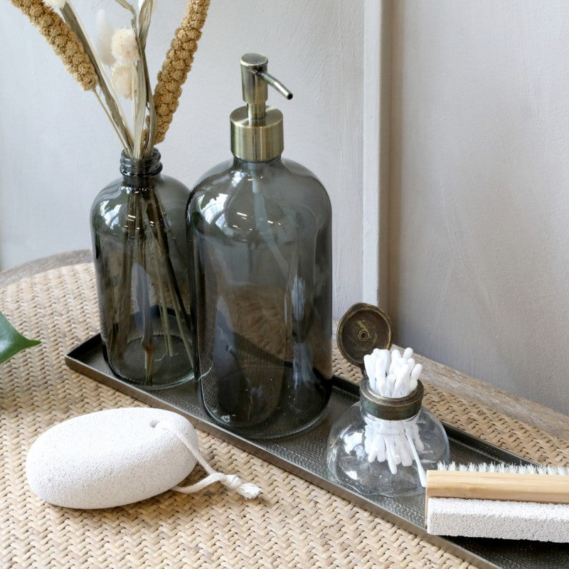 Szklany pojemnik na mydło szary A Chic Antique