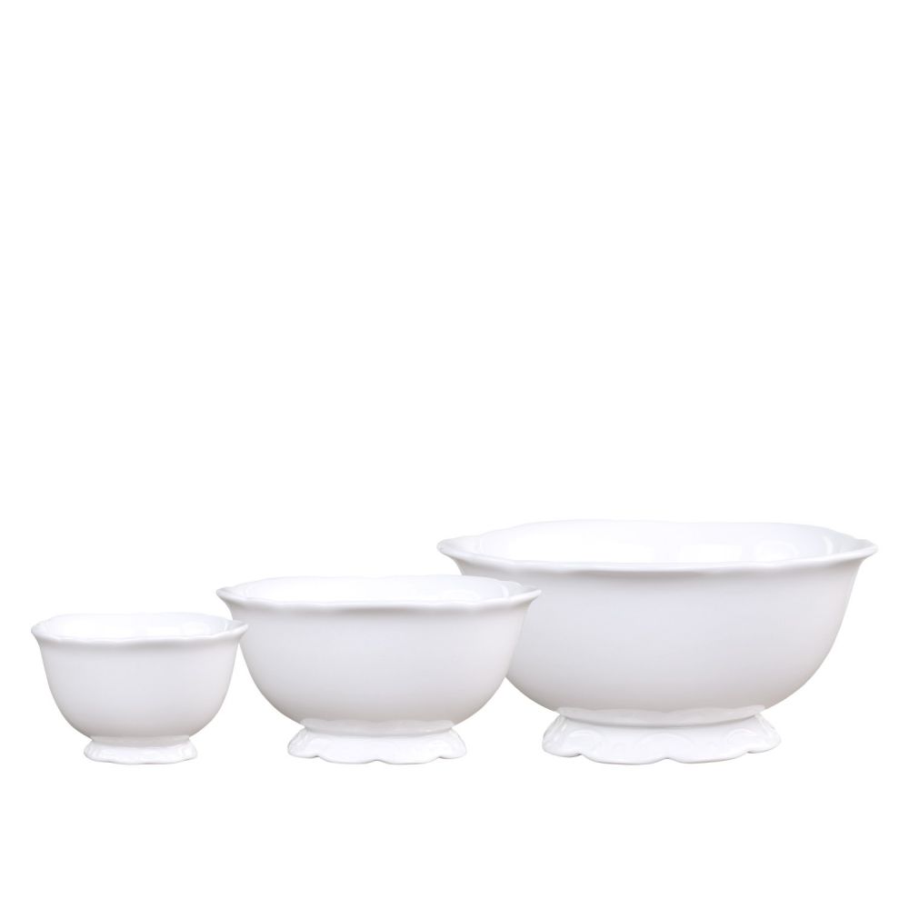 Miski prowansalskie Chic Antique 3 szt. porcelanowe białe provance