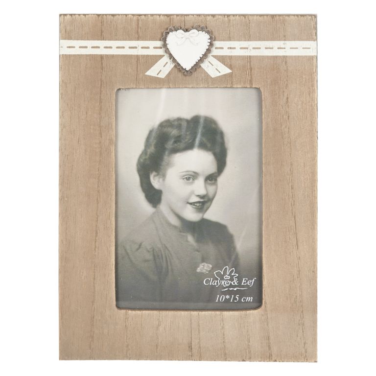 Ramka na zdjęcie retro drewniana serce Clayre Eef