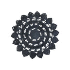 Pleciony dywanik okrągły Chic Antique z trawy morskiej boho czarny 75 cm