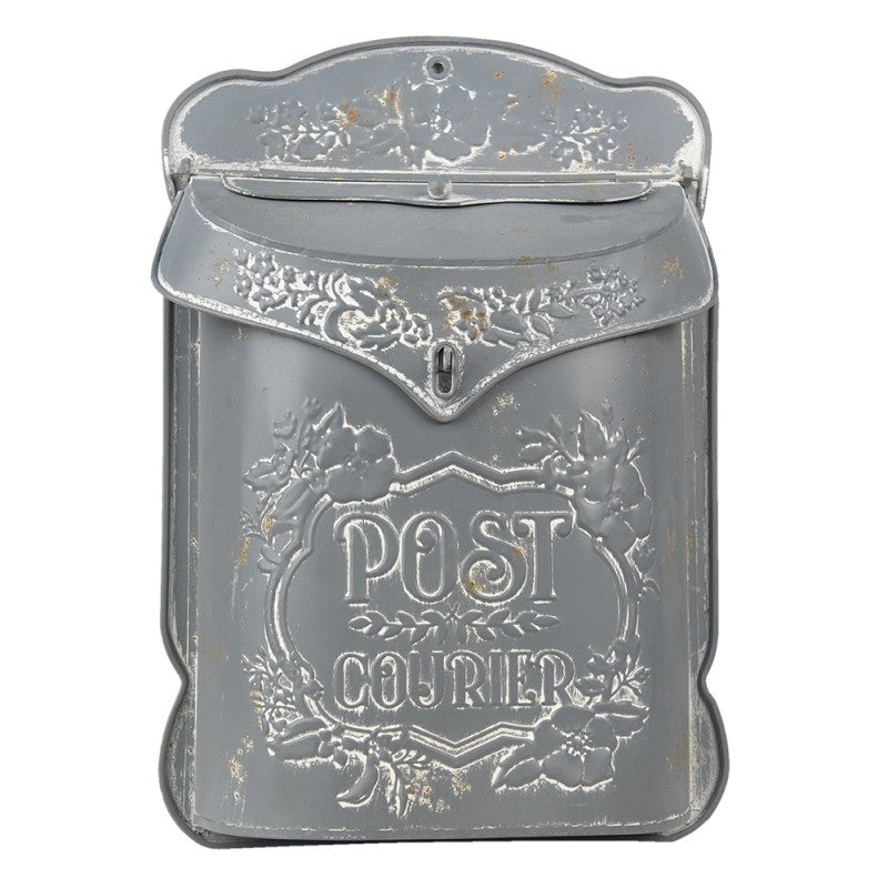 Skrzynka na listy metalowa szara jasna country Post Clayre Eef