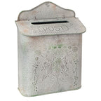 Skrzynka na listy metalowa ozdobna szara retro Clayre Eef