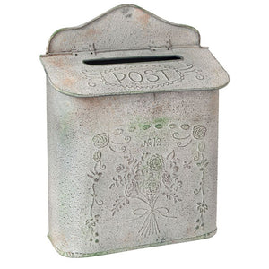 Skrzynka na listy metalowa ozdobna szara retro Clayre Eef