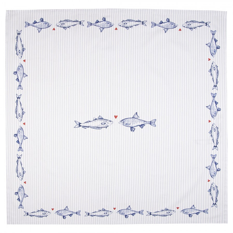 Obrus Marynistyczny w ryby 150 x 150 Clayre Eef